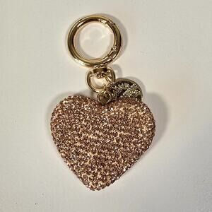 Gold Super Sparkle Heart Bag Charm